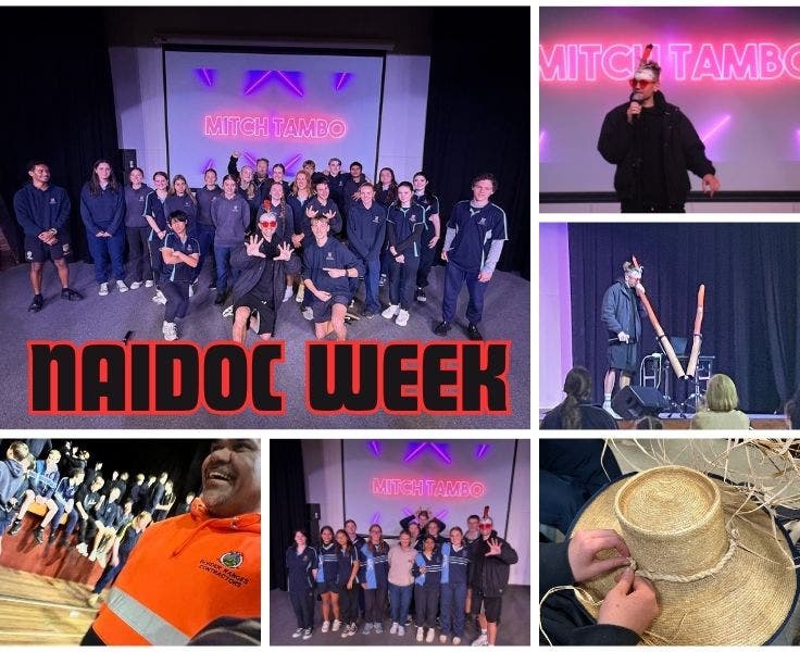 Mitch Tambo and students celebrating Naidoc Week